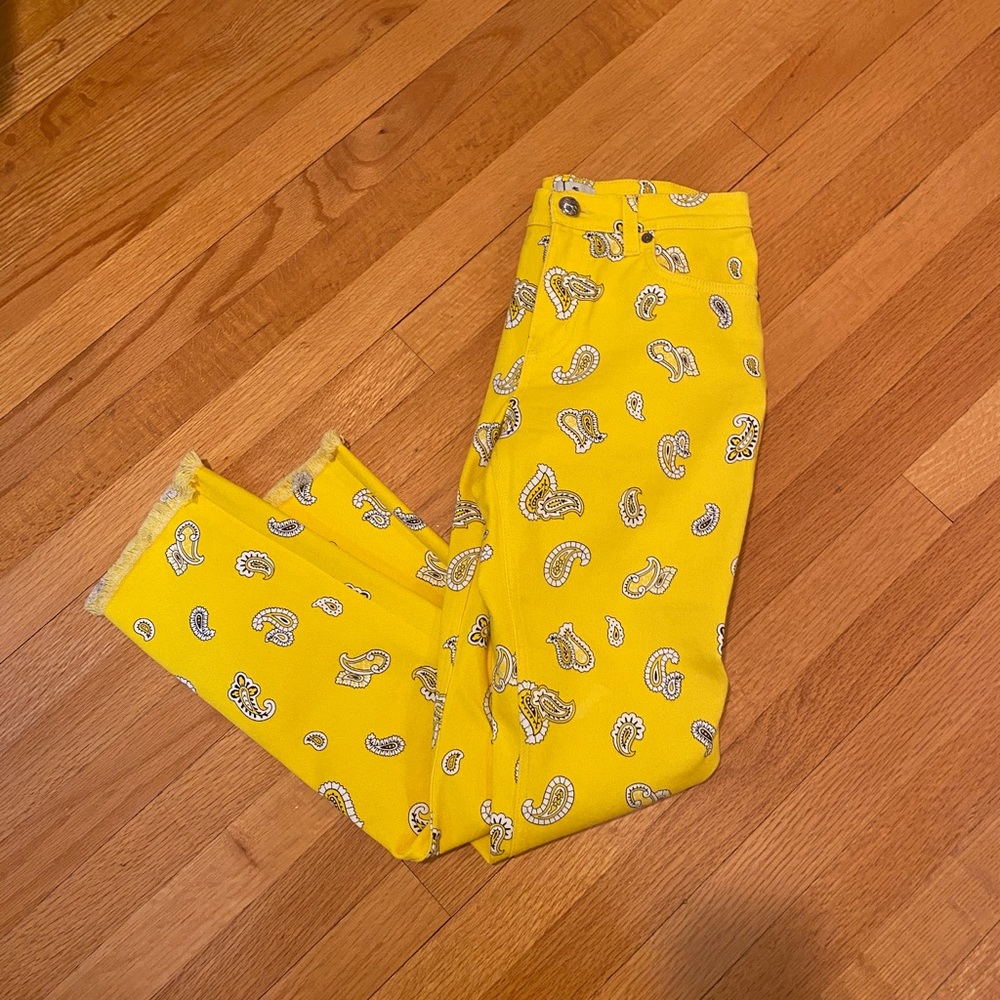ETRO paisley print yellow jean